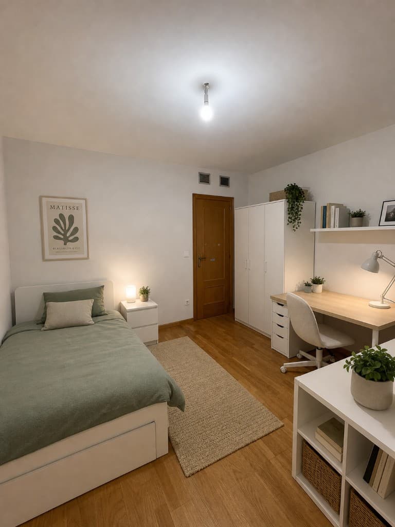 Habitación amueblada después